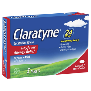 Claratyne Allergy Hayfever Relief Antihistamine 5 Tablets | 10mg | Pack of 6