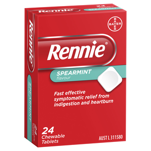 Rennie | Spearmint Flavour | 24 Chewable Tablets