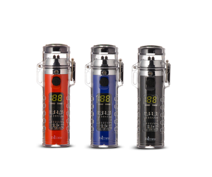 Rechargeable Double ARC Lighter – Waterproof with LED Torch & Digital Display | Assorted