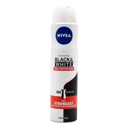 Nivea Black & White Max Protection | Antiperspirant Deodorant | 250ml | Pack of 6